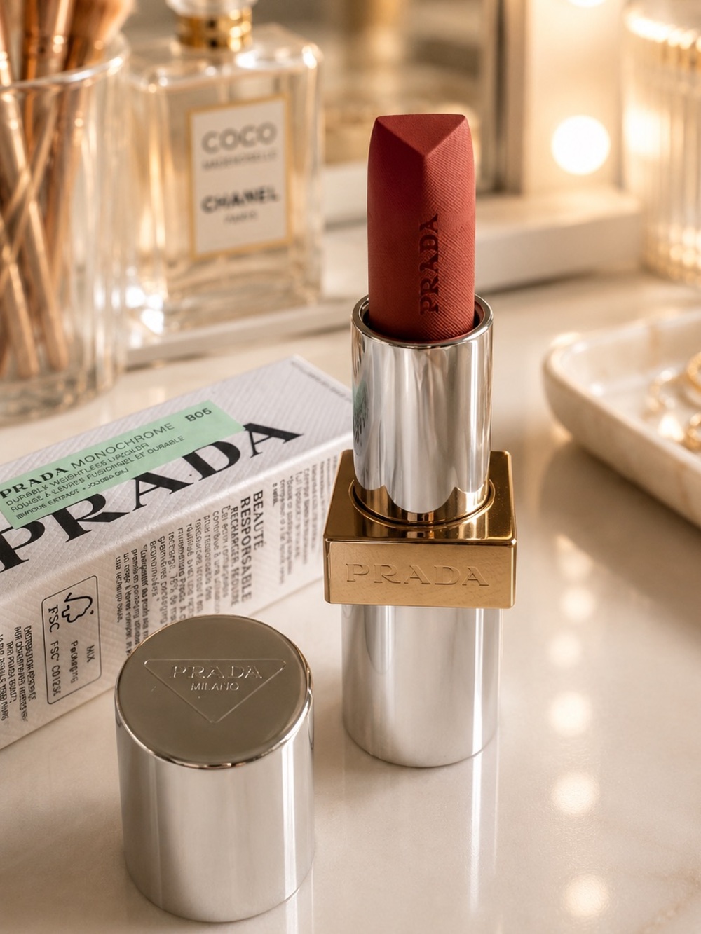 Prada Monochrome Lipstick — 
HYPER MATTE
B05 FAUVE